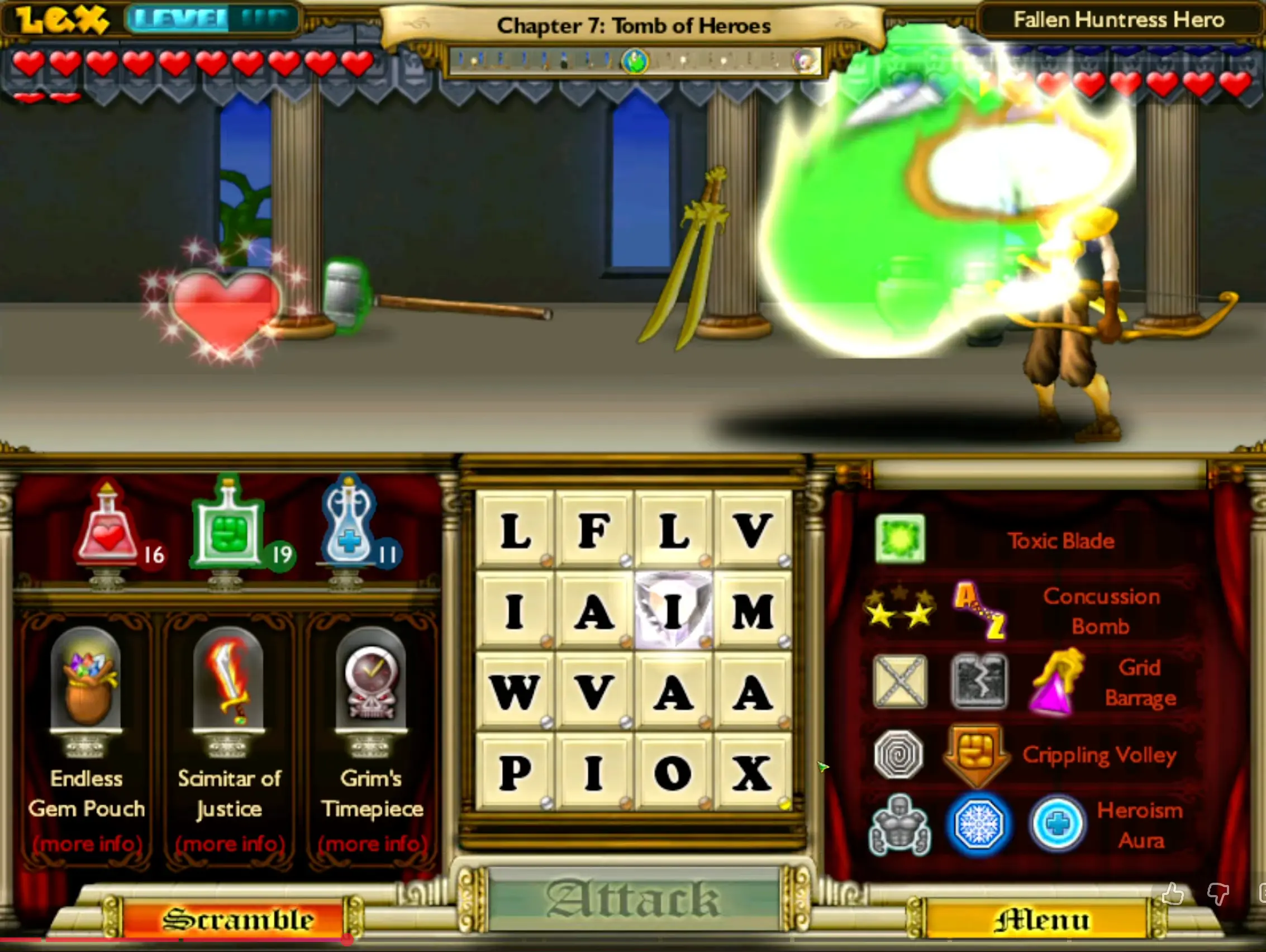 Lex suspended mid-air during an attack animation.