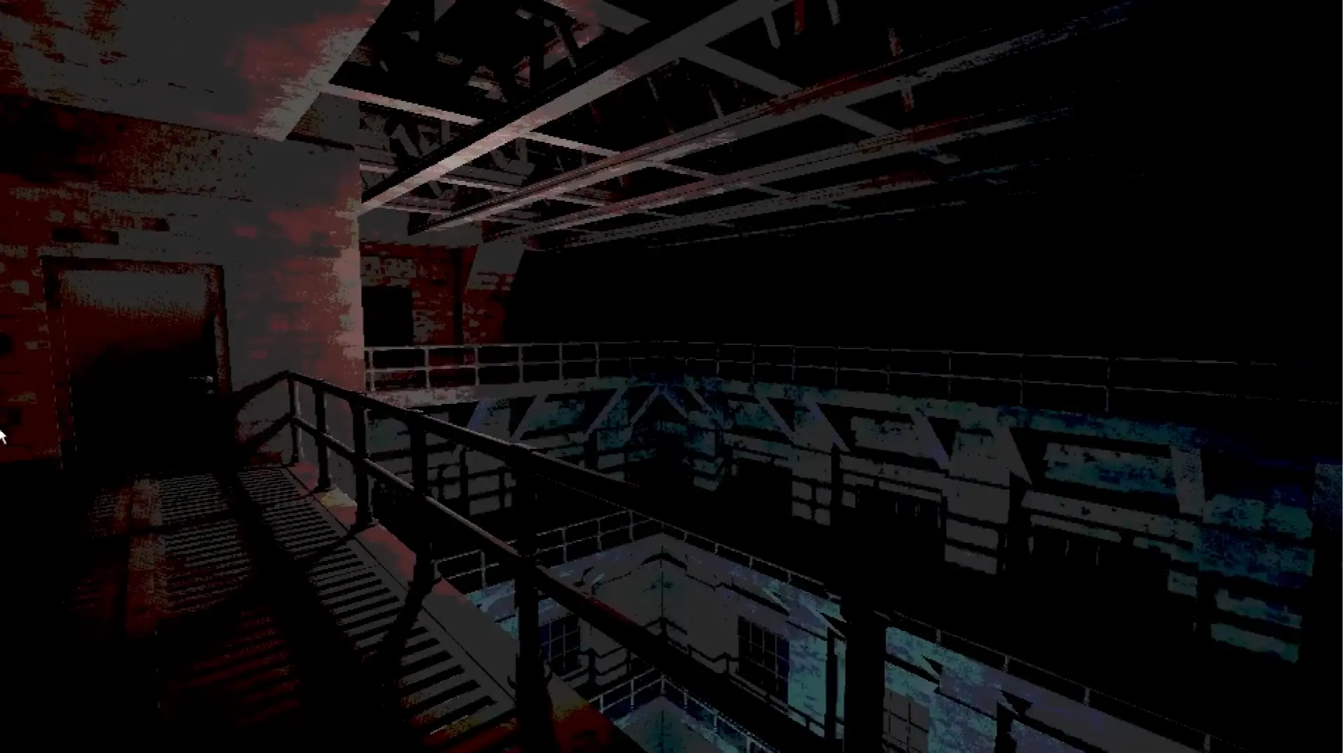 The gritty, CRT-filtered visuals showing the industrial decay of the nightclub.