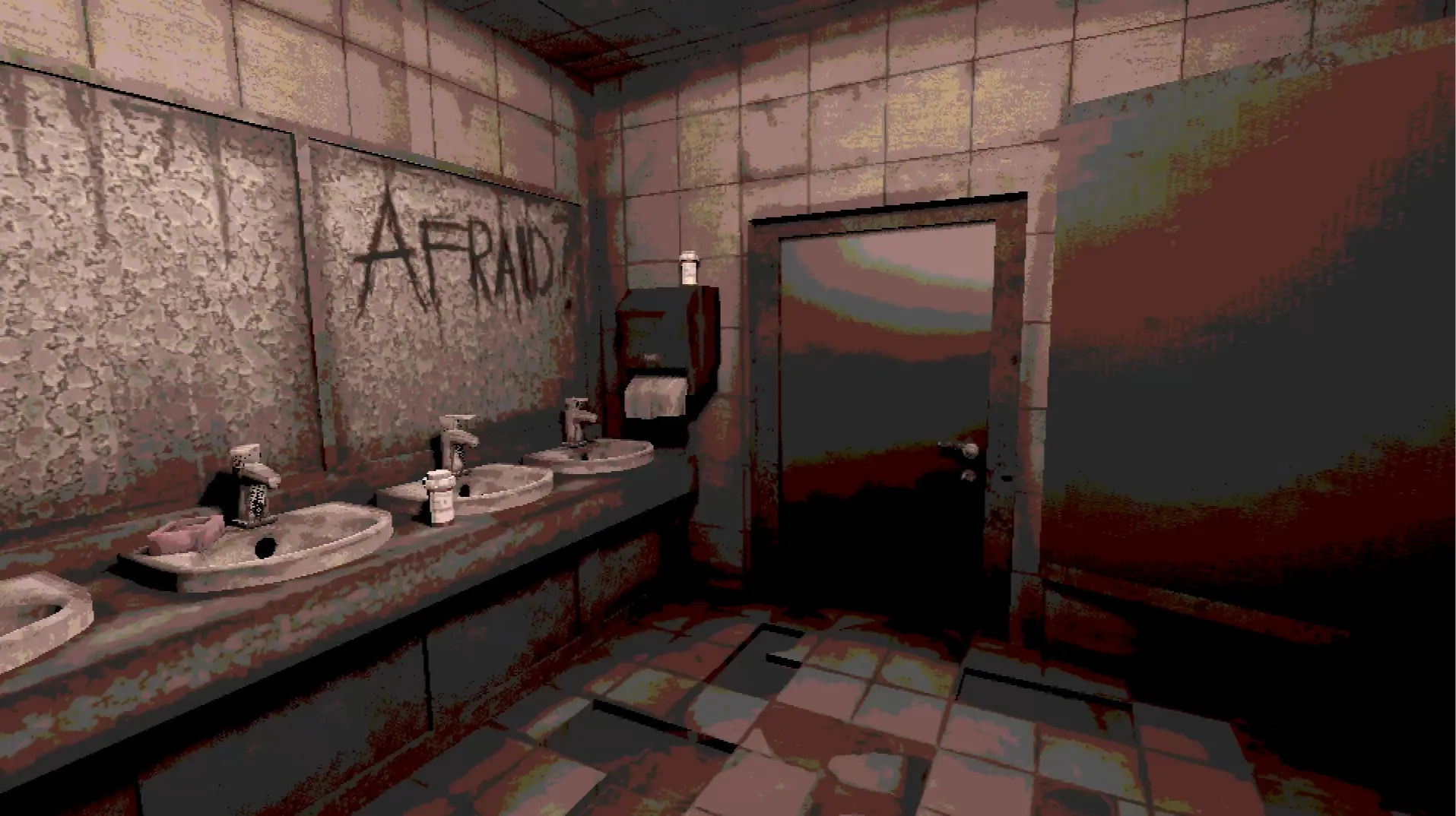 The dark, industrial atmosphere of the underground club in Buckshot Roulette.