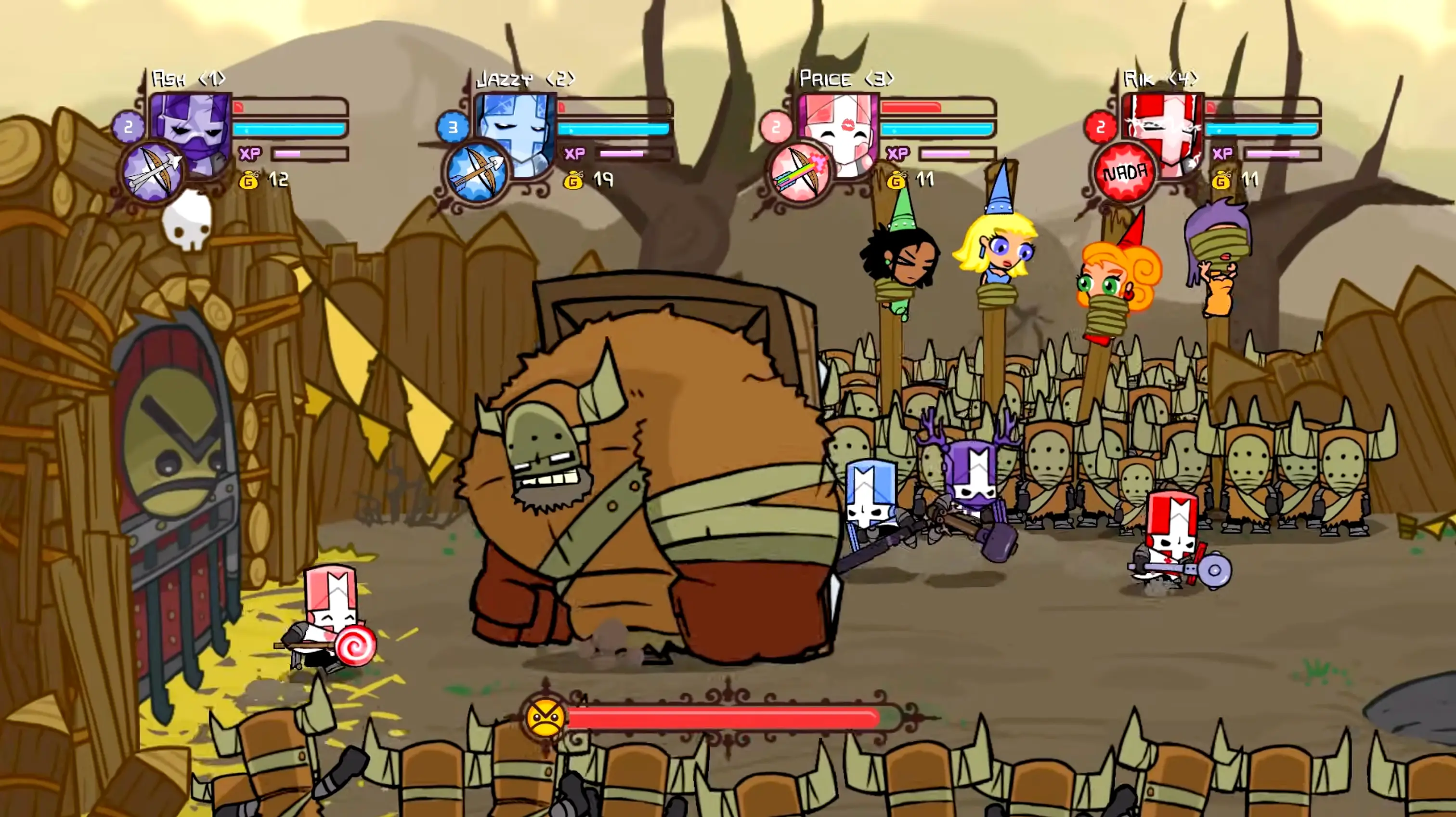 The four original knights charging forward in glorious, crisp high-definition, showcasing the massive texture upgrades of the Remastered edition.