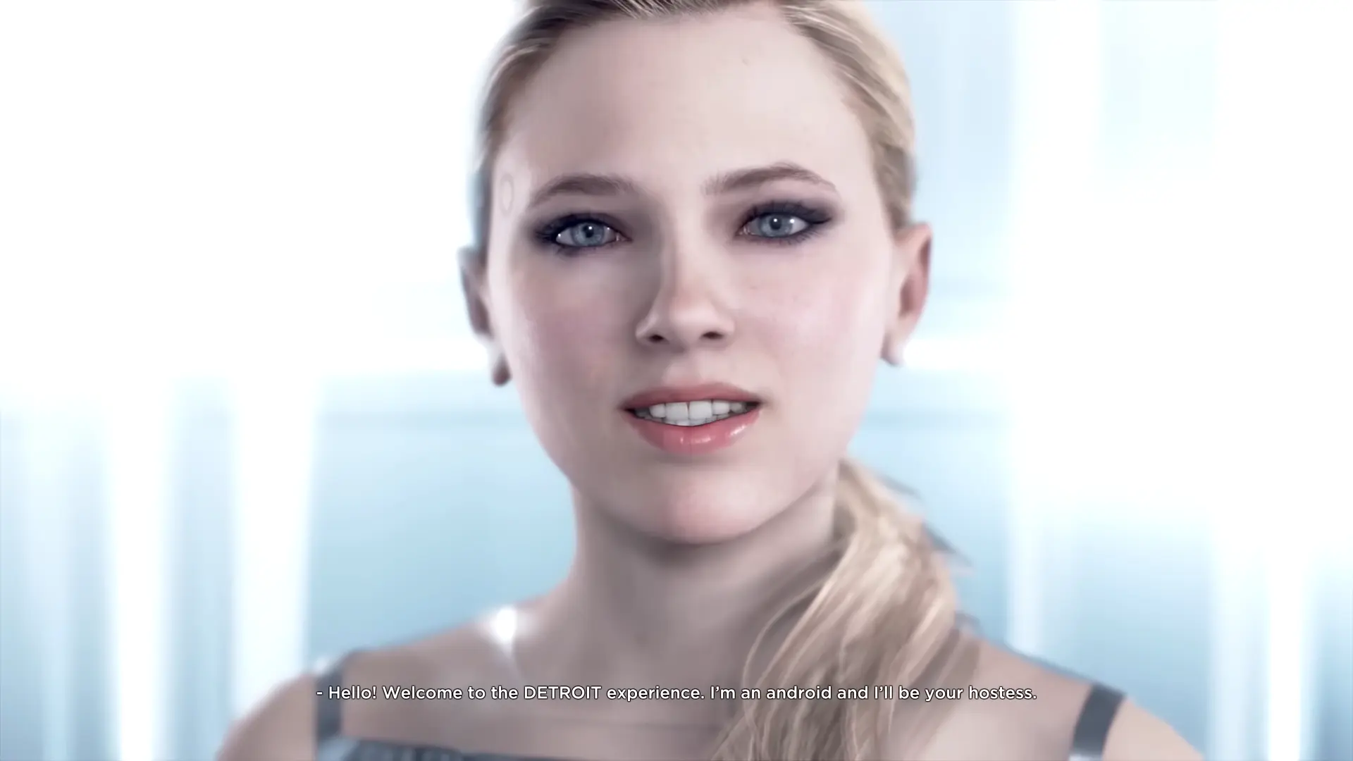 The iconic main menu featuring Chloe, the android who breaks the fourth wall and reacts to your in-game choices.