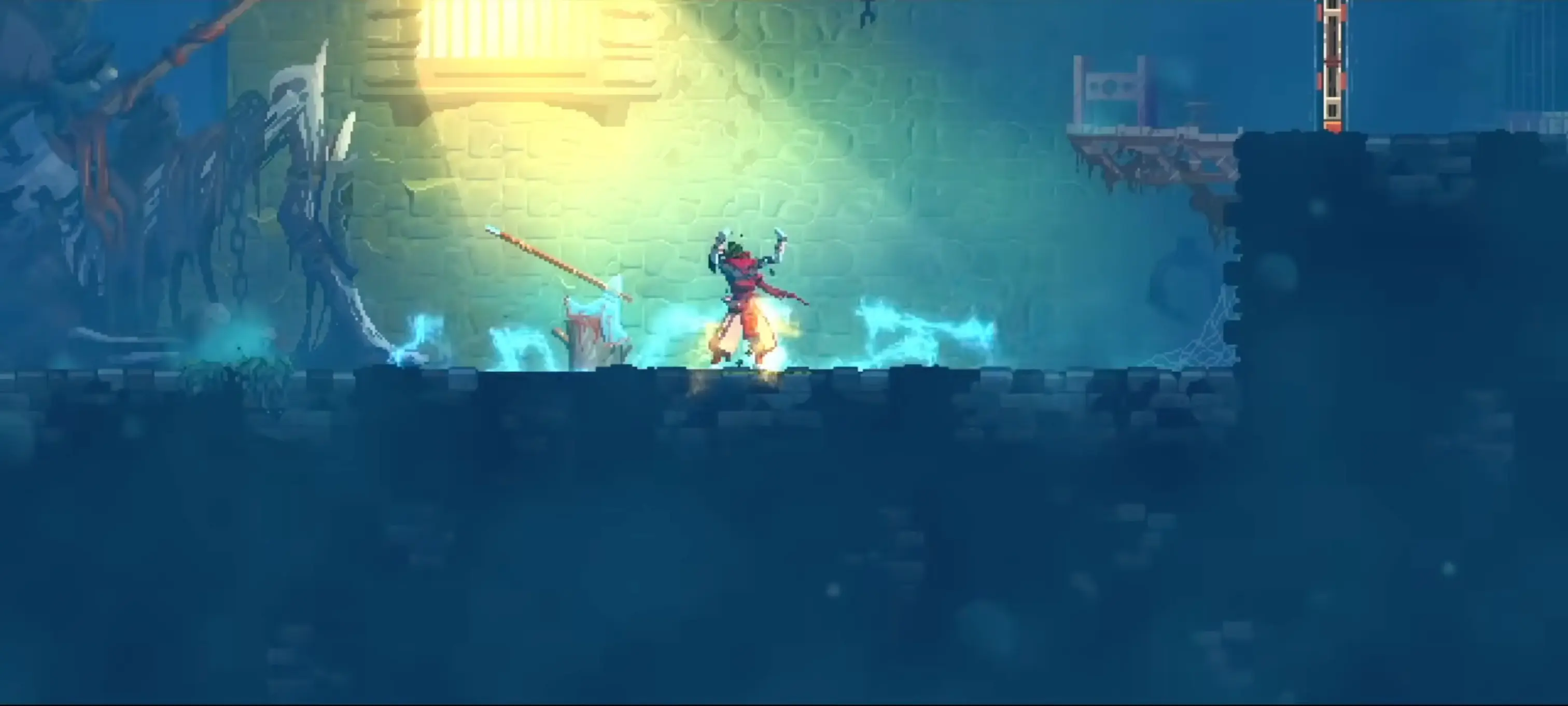 The Beheaded awakening in the grim starting area, a glowing green mass attaching itself to a headless corpse.