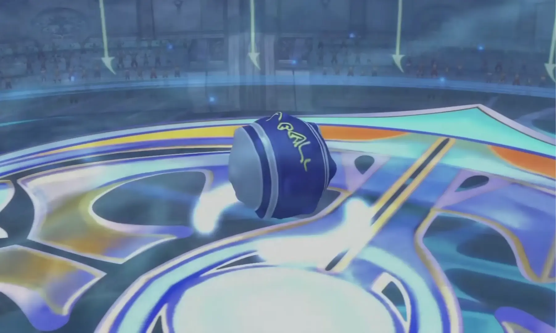 A high-stakes blitzball match in the Luca stadium.