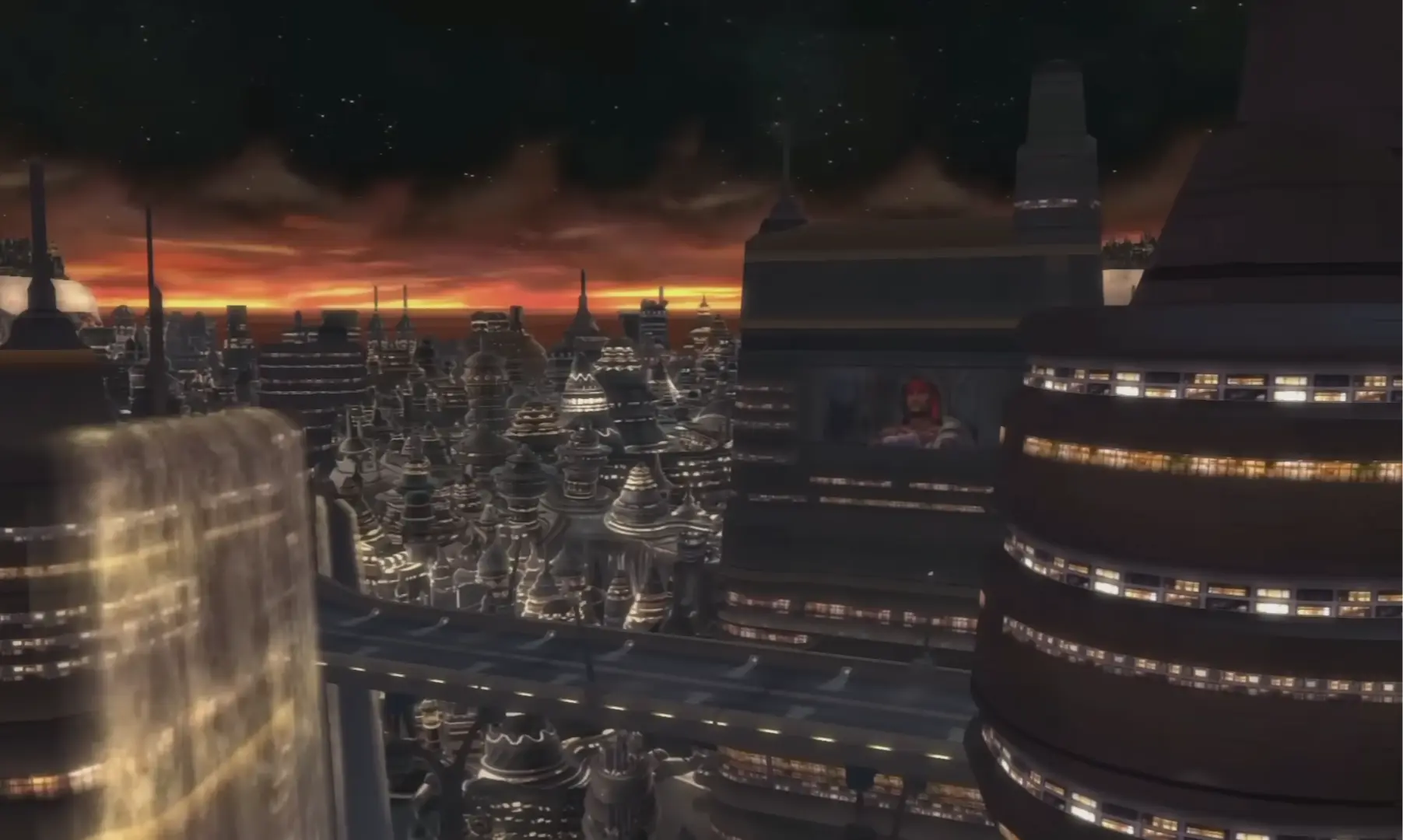 A wide shot of the beautiful, tropical world of Spira.