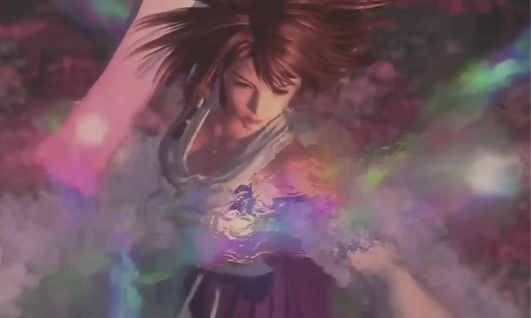 Yuna performing the Sending ritual in Kilika.