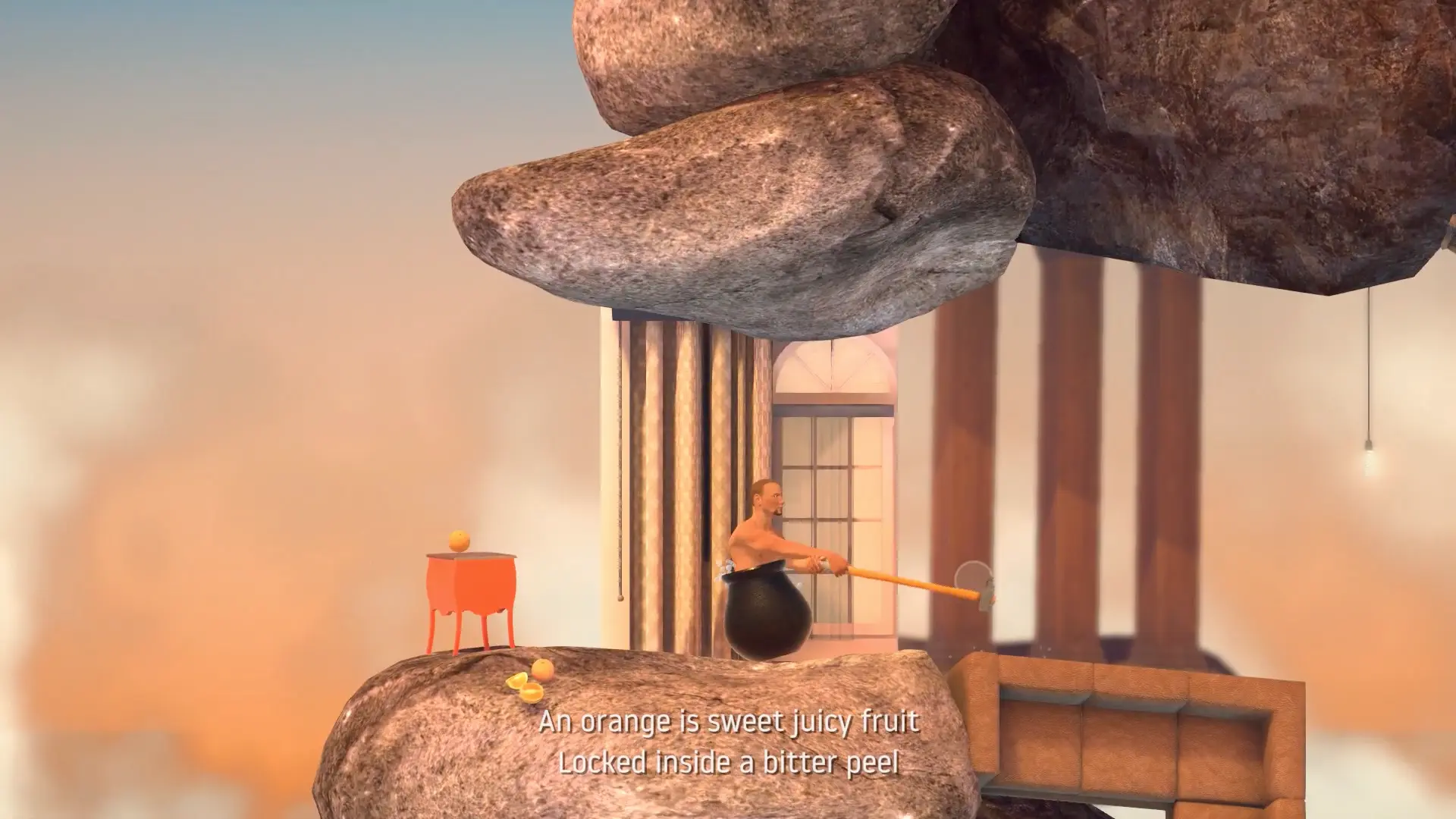 The dreaded 'Orange Hell' section, a steep incline of slippery orange rocks that has claimed the sanity of countless players.