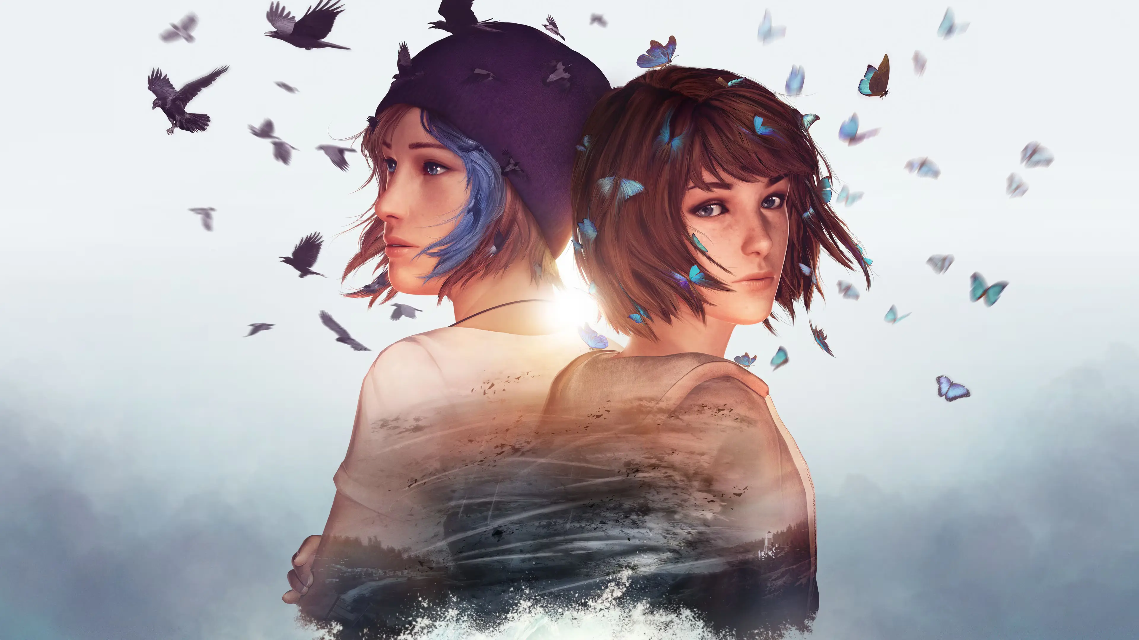 The official Life is Strange cover art featuring polaroids of Max and Chloe.