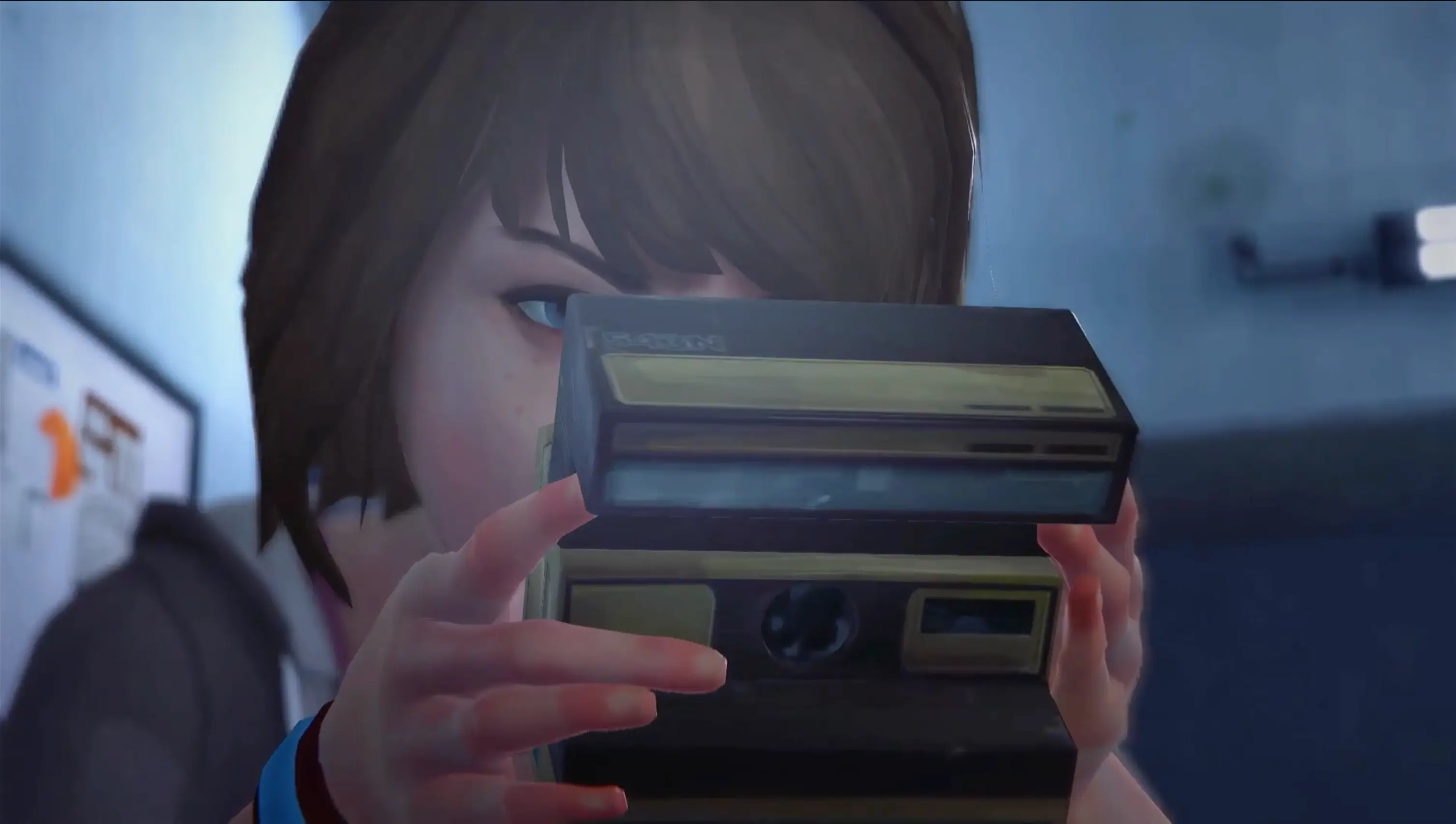 A close up of Max's vintage Polaroid camera.