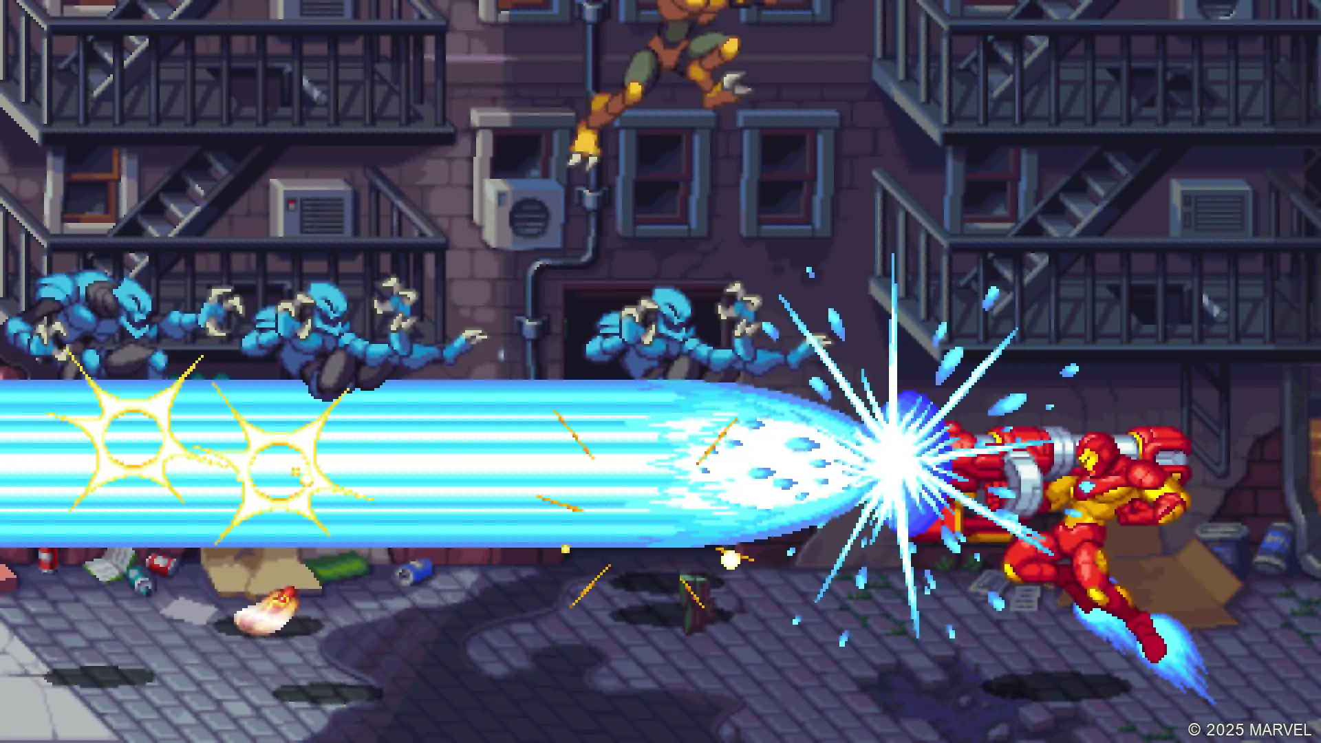 A gameplay screenshot showing Iron Man Ultimate move.