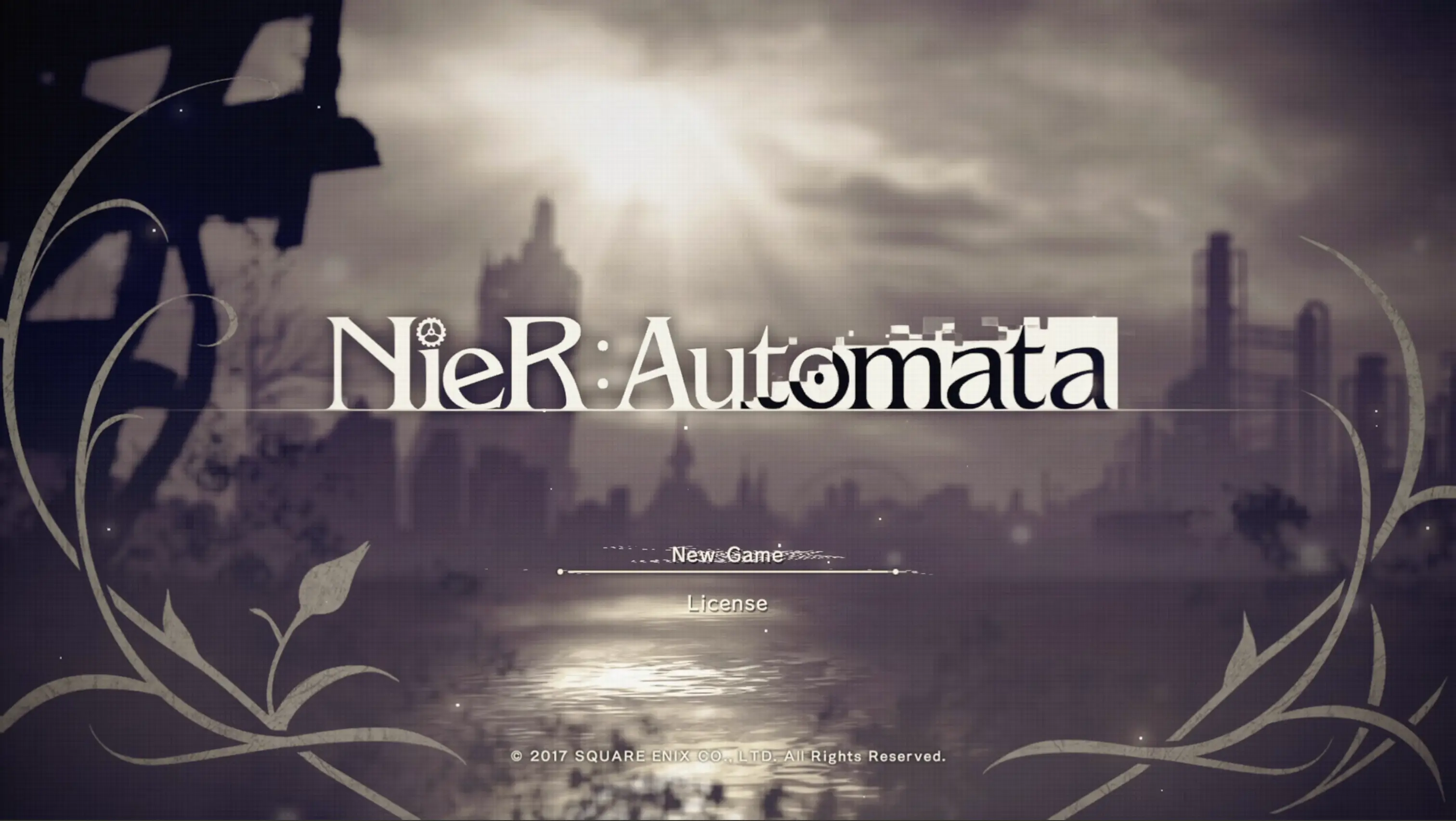 A menu screen at the start of the game.
