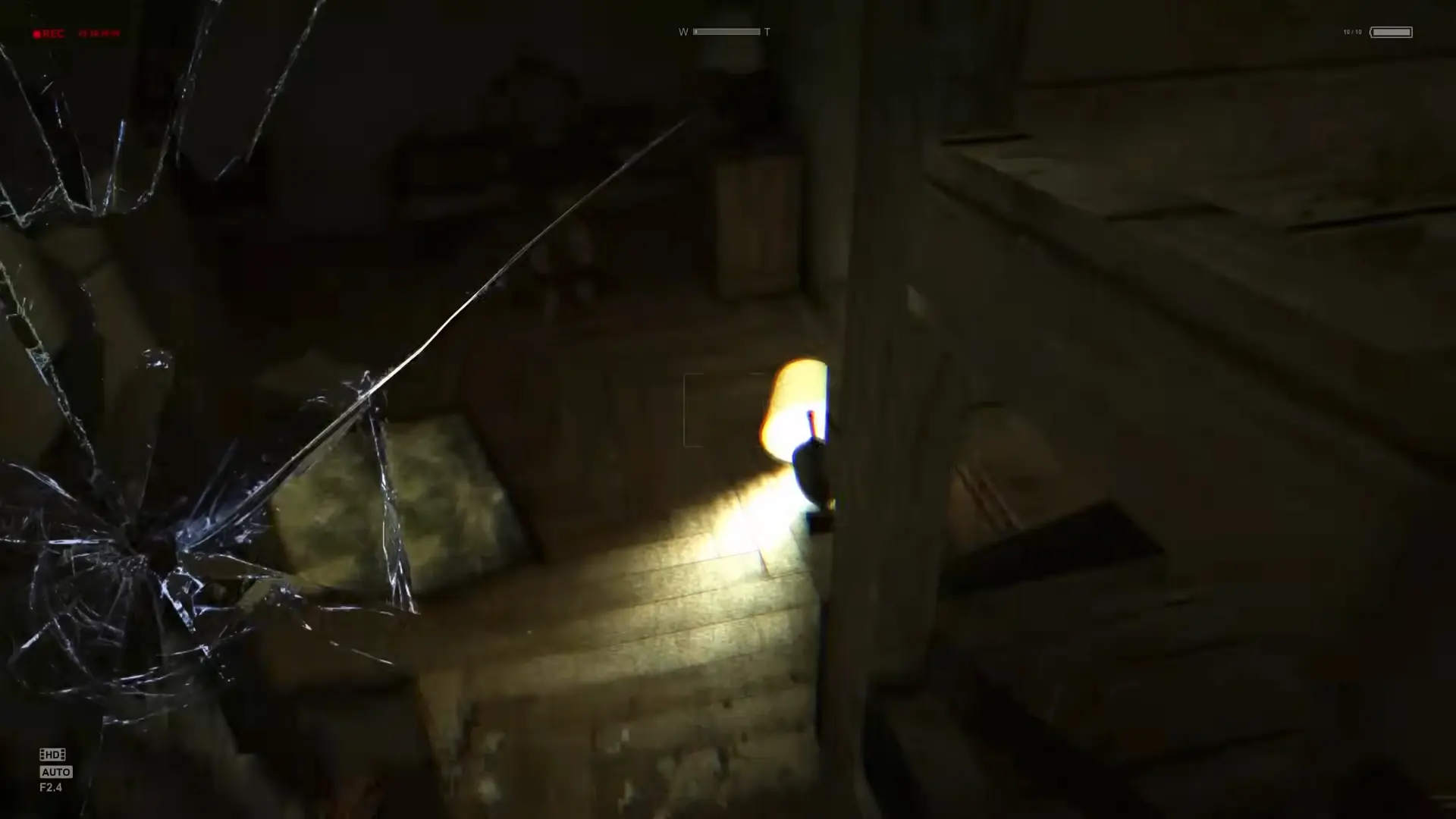 Miles slowly and breathlessly squeezing through a narrow gap between two collapsed walls to evade detection.