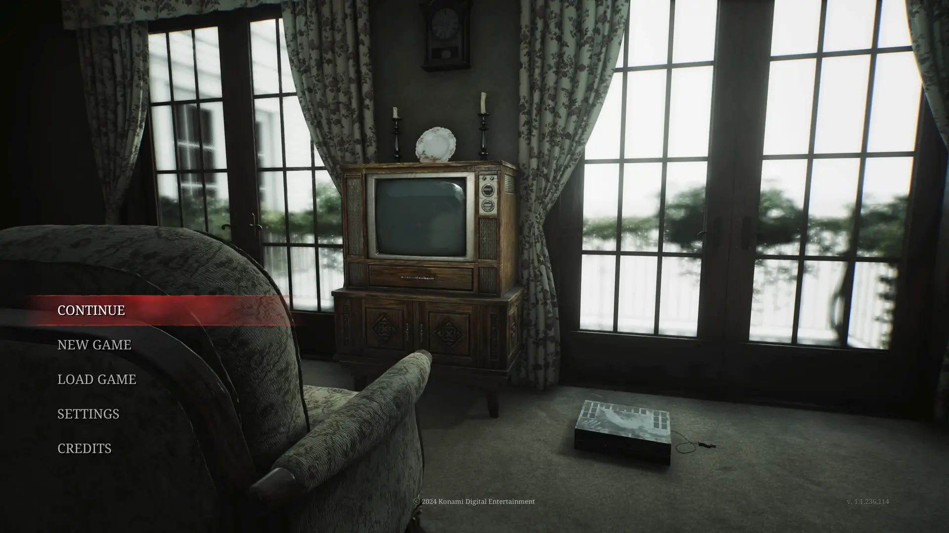 The main menu screen of the game - end of the game