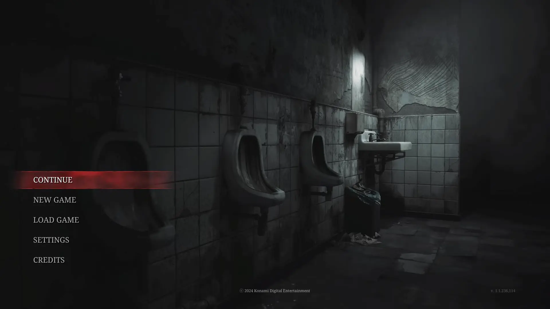 The main menu screen of the game - start of the game