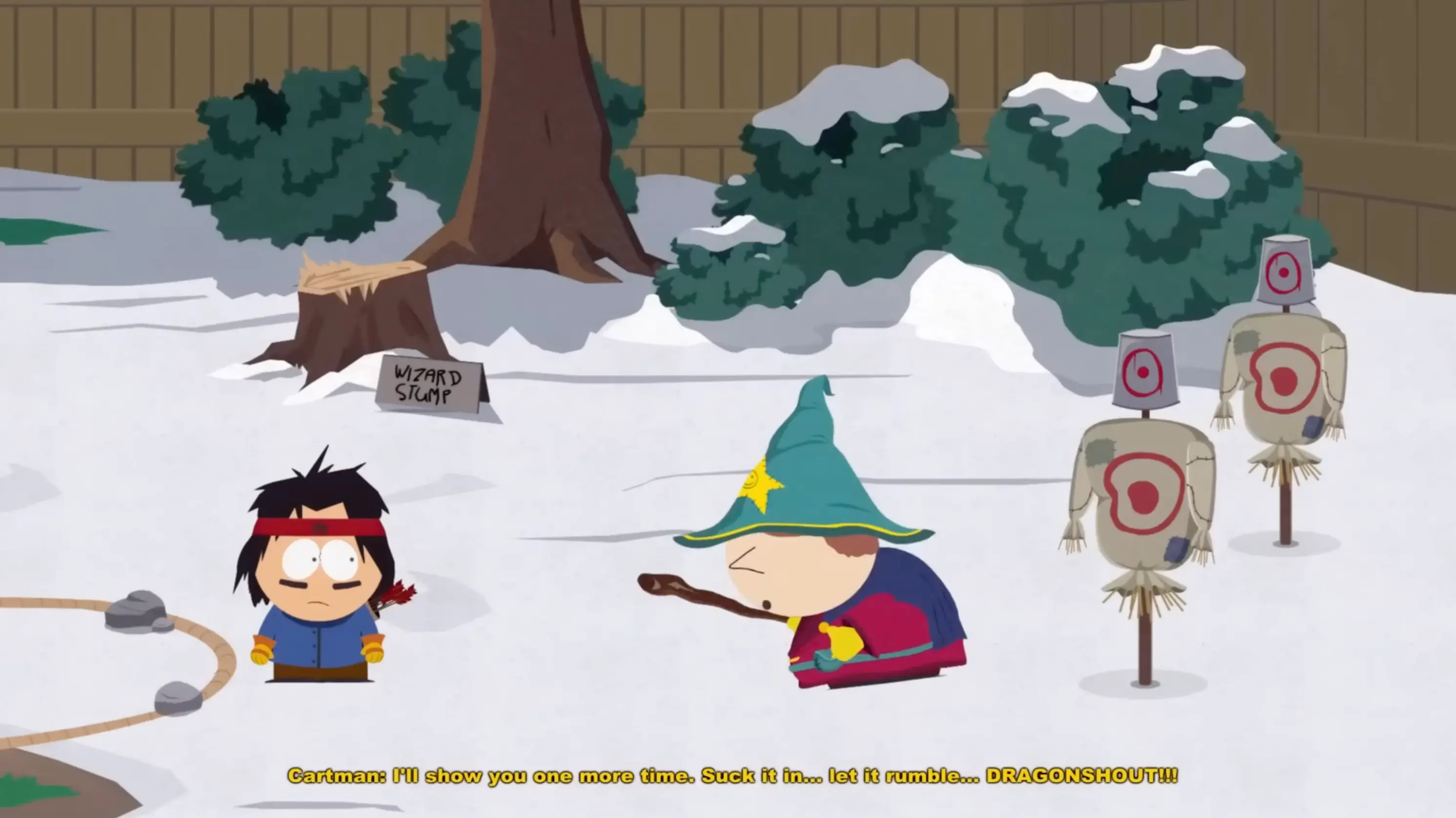 Cartman charging up a devastating 'magic' fart attack