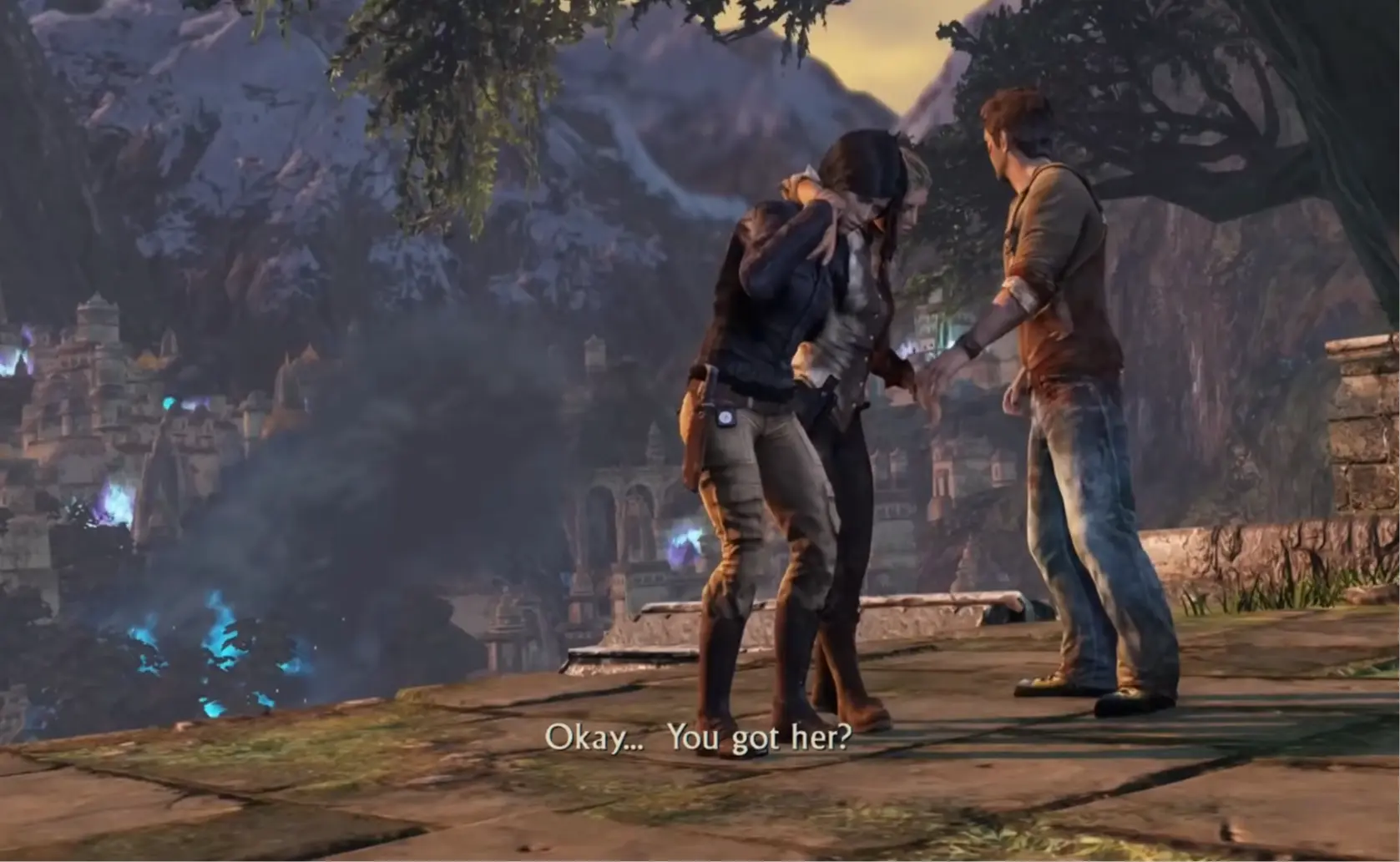 Nate looking out over the mountain range at the end of his journey.