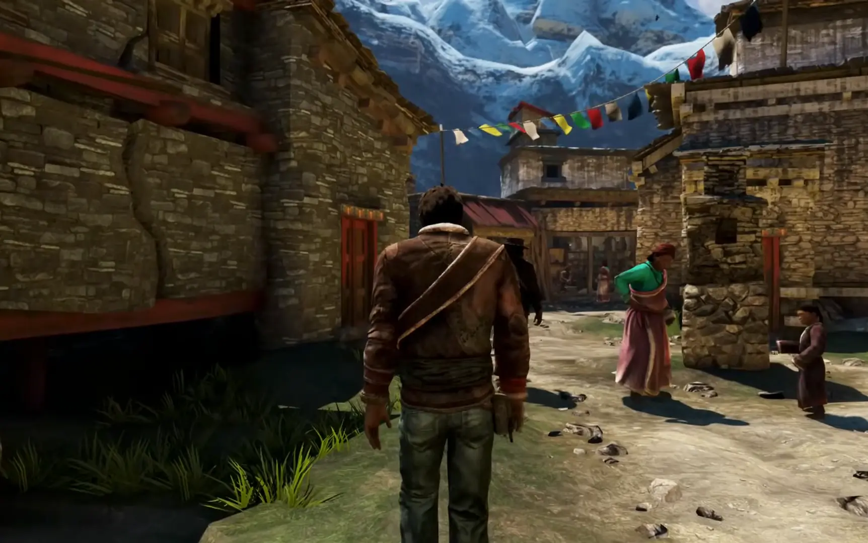 The peaceful atmosphere of the Tibetan village before the storm.