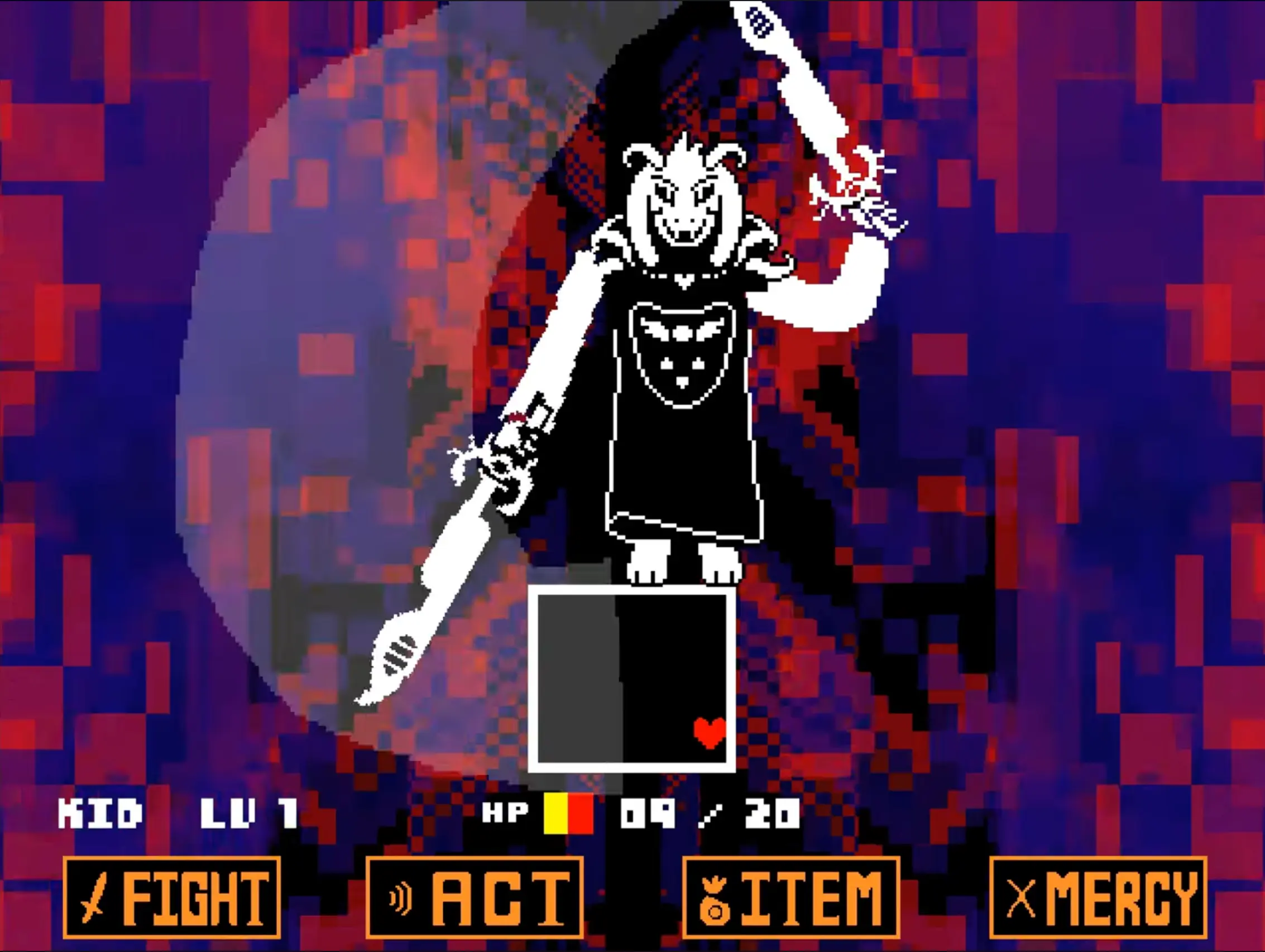 The glamorous and flashy battle against Mettaton EX, complete with a television ratings meter on the side.
