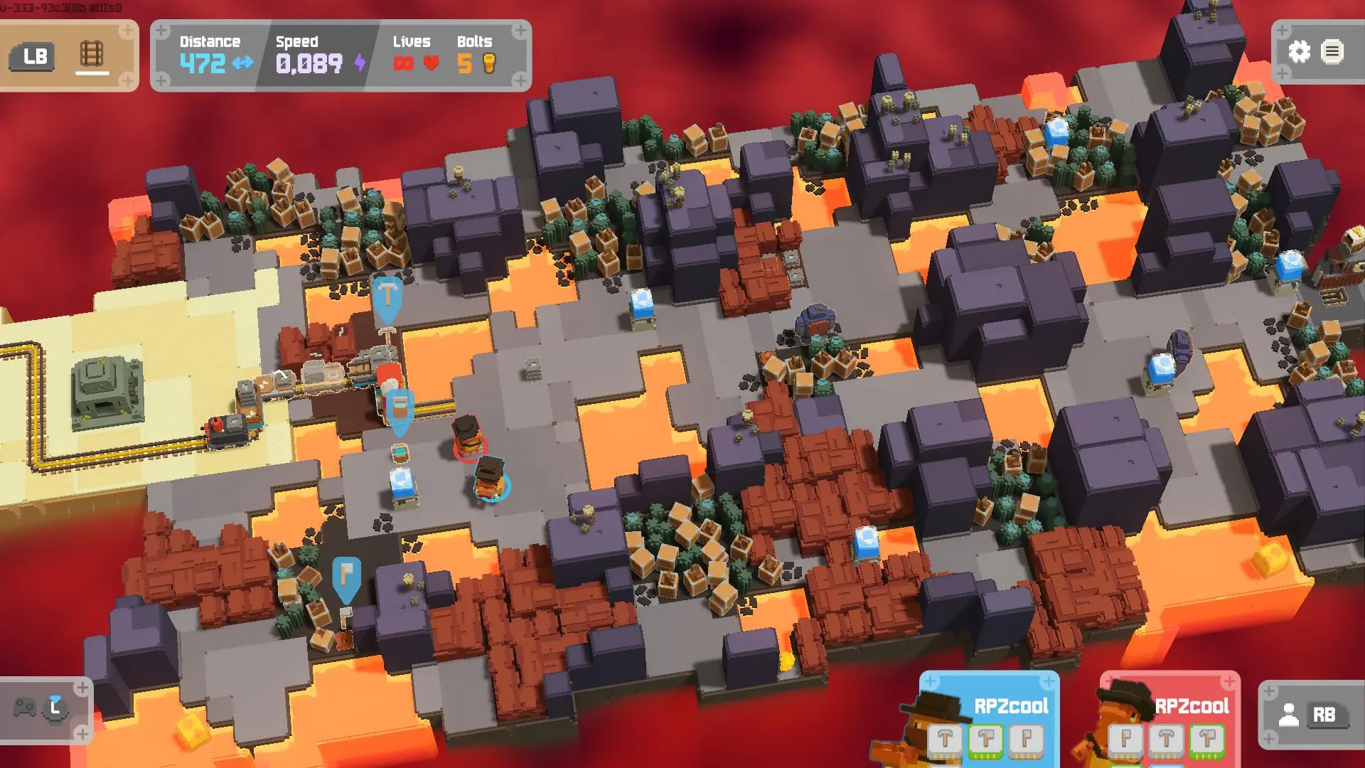 A custom-made, terrifying level set in the magma biome, with tight corners and almost nowhere to safely step.