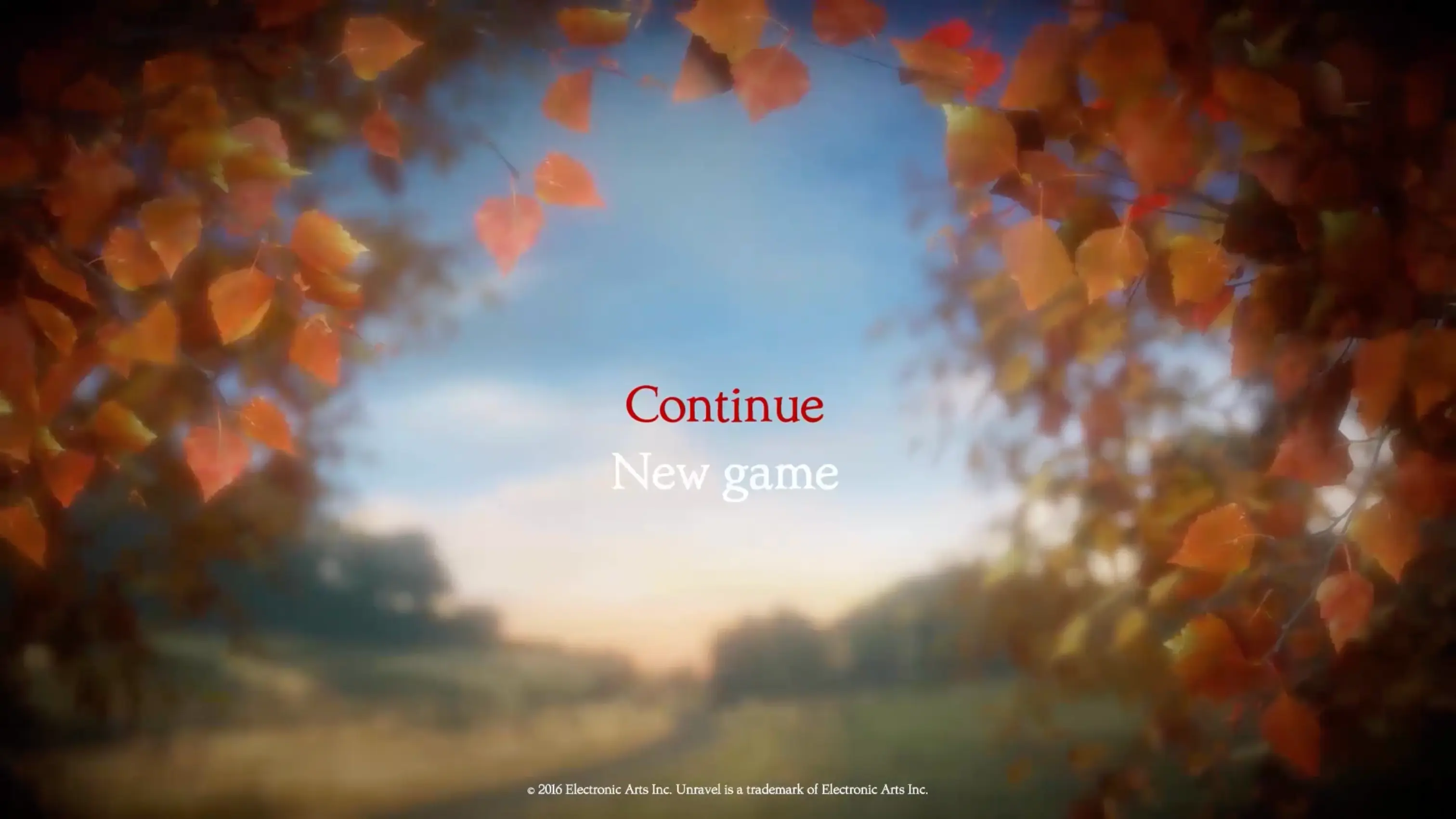 The official Unravel main menu.